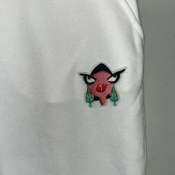 Badgley Mischka NWT Sz XL White Elastic Waistband French Terry Jogger Sweatpants - Picture 4 of 5